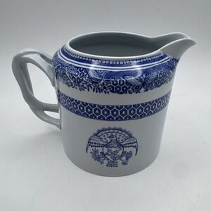 Copeland Spode‎ Heritage Blue Creamer Eagle Milk Jug Coffee Tea Vtg Americana 4"